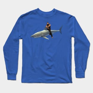 Jason Momoa Riding Shark Long Sleeve T-Shirt